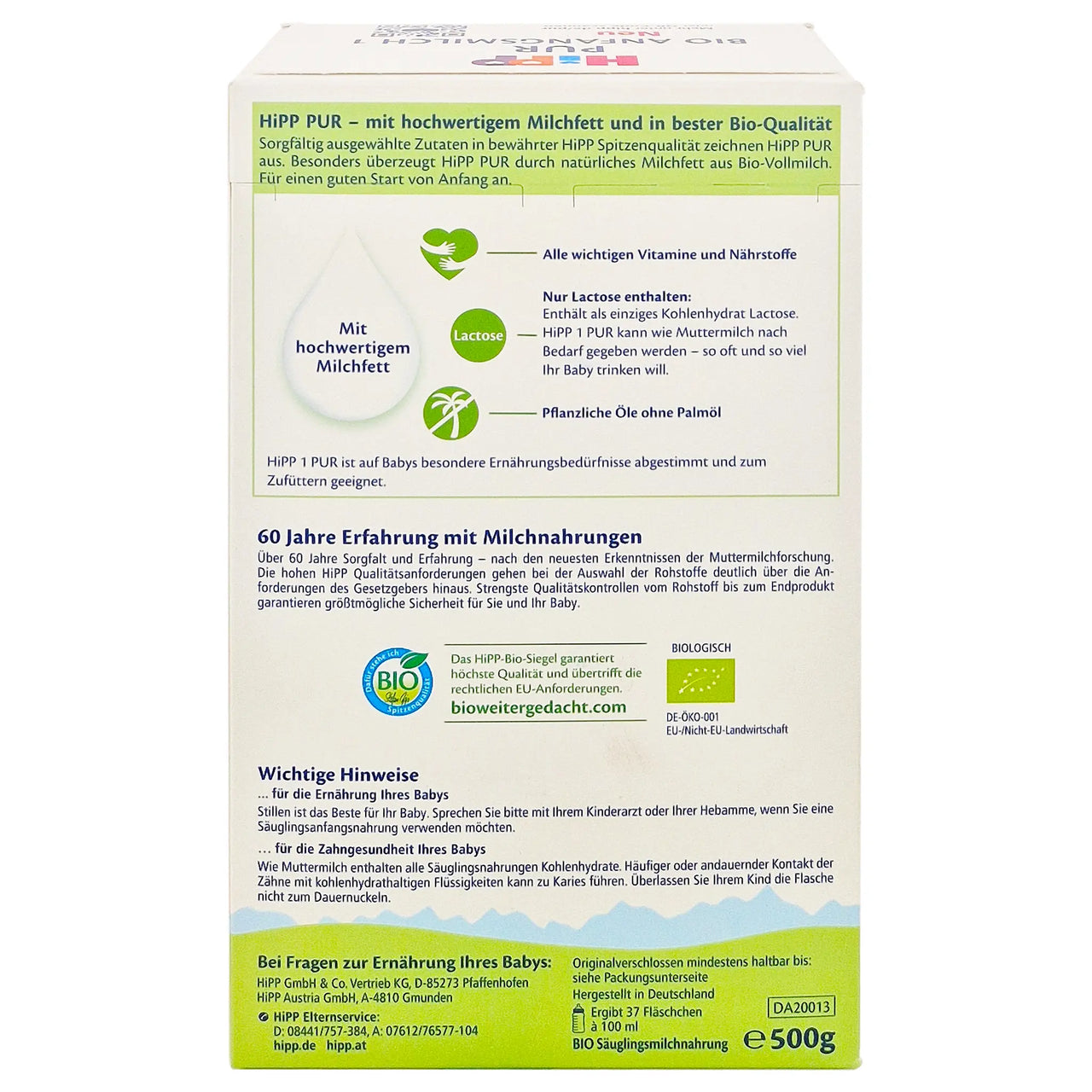 HiPP Pure German Stage 1 Formula