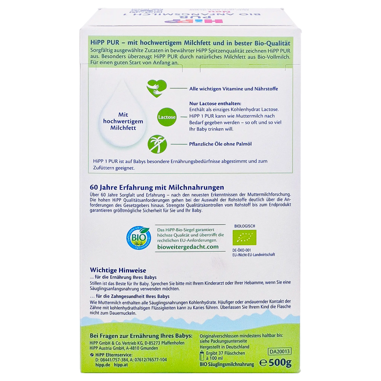 HiPP Pure German Stage 1 Formula