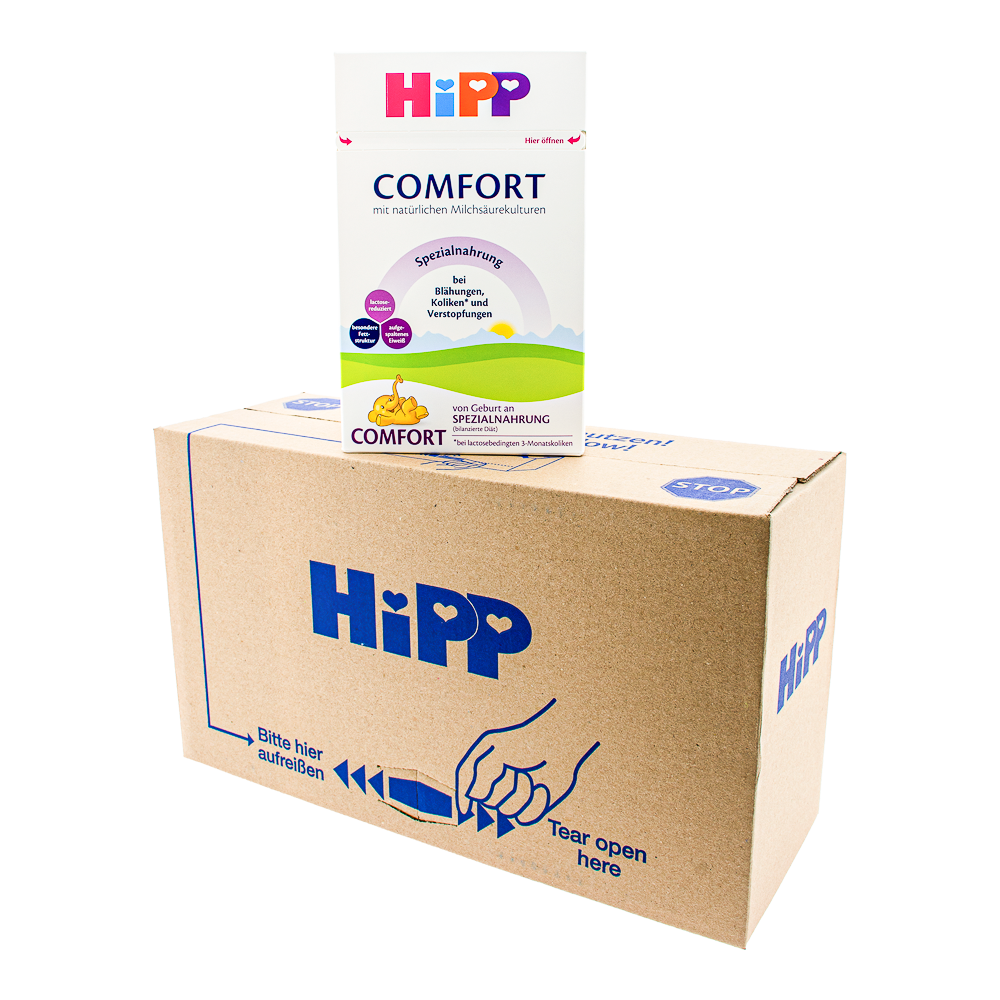 HiPP Comfort Formula pack with outer box