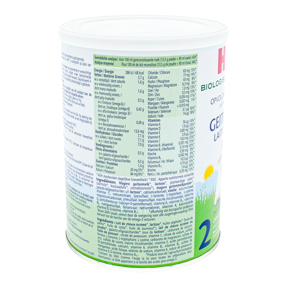 HiPP Dutch Goat Stage 2 Formula ingredients and nutrition label