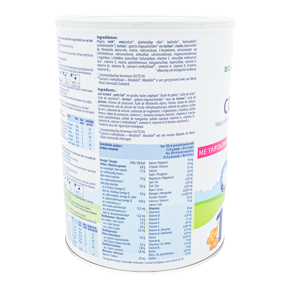 HiPP Dutch Stage 1 Formula ingredients and nutrition label