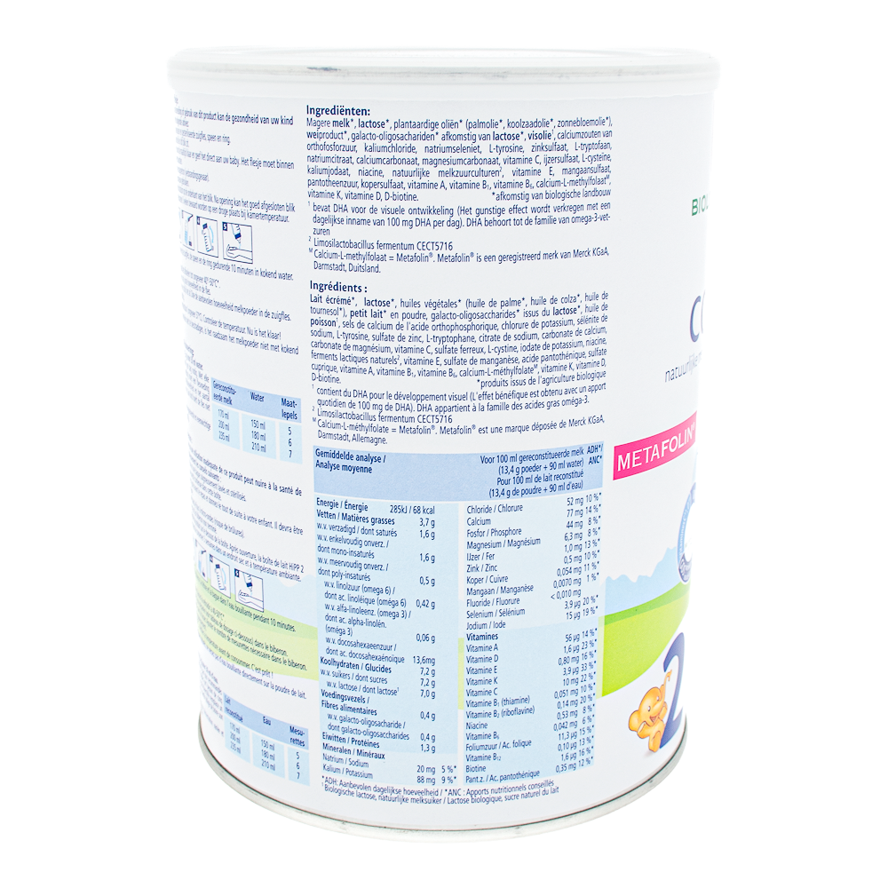 HiPP Dutch Stage 2 Formula ingredients and nutrition label