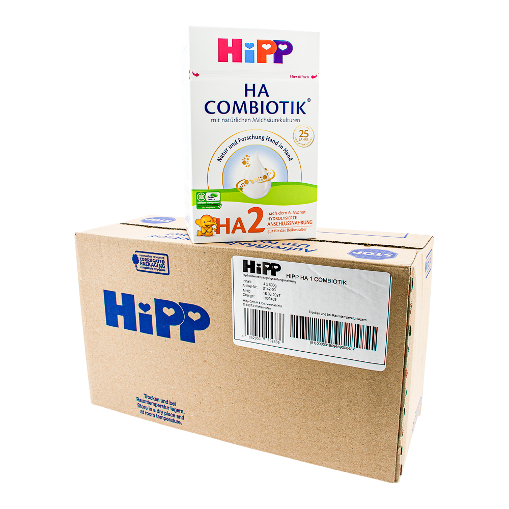 HiPP German HypoAllergenic Stage 2 Formula pack with outer box