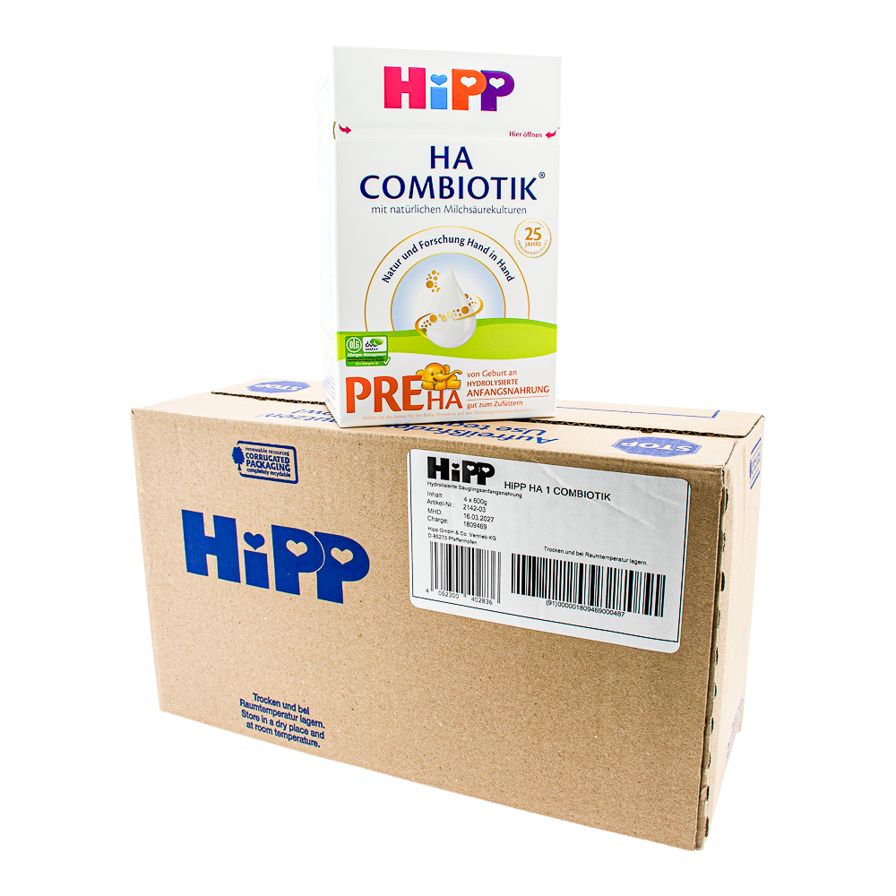 HiPP German HypoAllergenic Stage Pre Formula pack with outer box