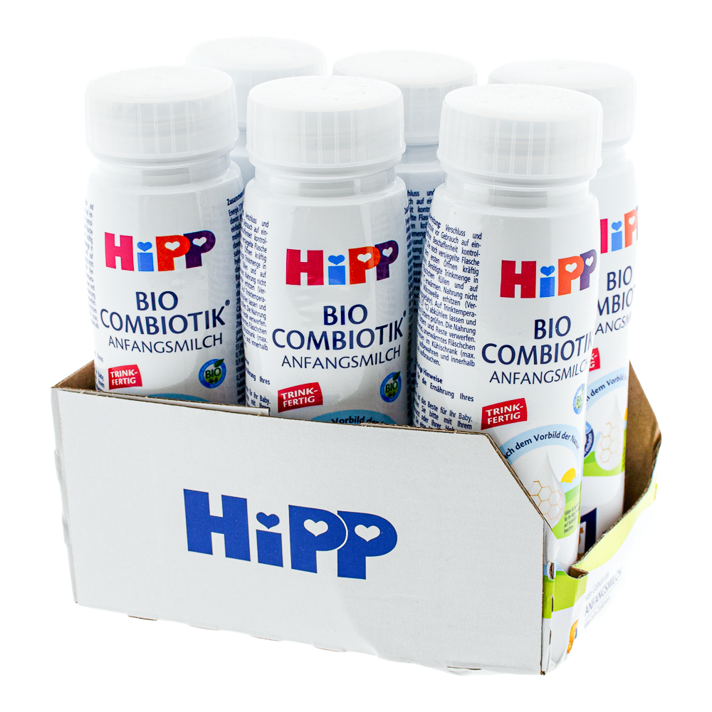 HiPP German Ready to Feed Stage 1 Formula bottle with outer box