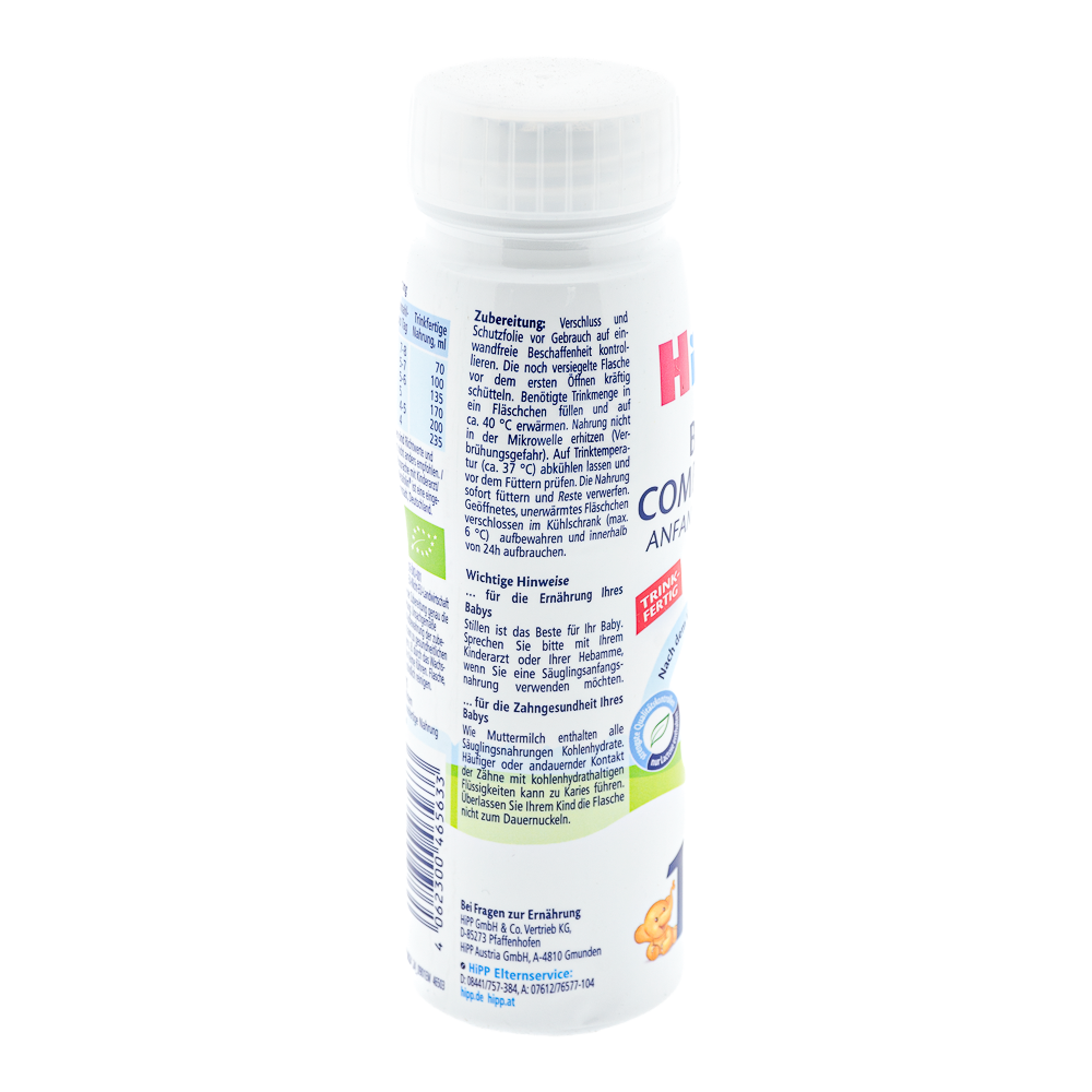 HiPP German Ready to Feed Stage 1 Formula preparation guidelines