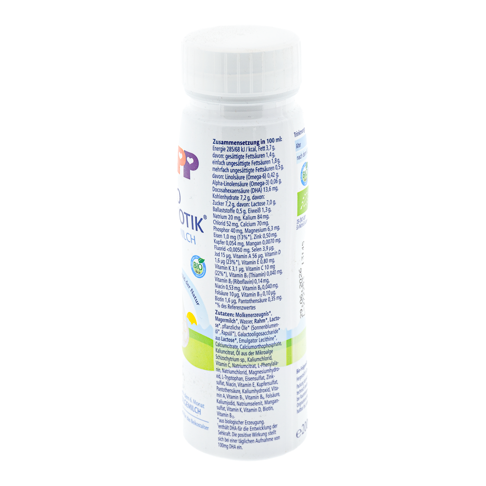 HiPP German Ready to Feed Stage 2 Formula ingredients and nutrition label