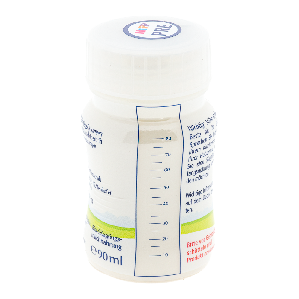 HiPP German Ready to Feed Stage Pre 90ml dosage label