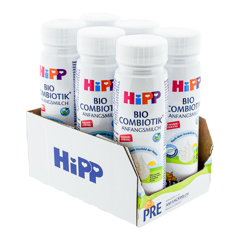 HiPP German Ready to Feed Stage Pre Formula bottle with outer box