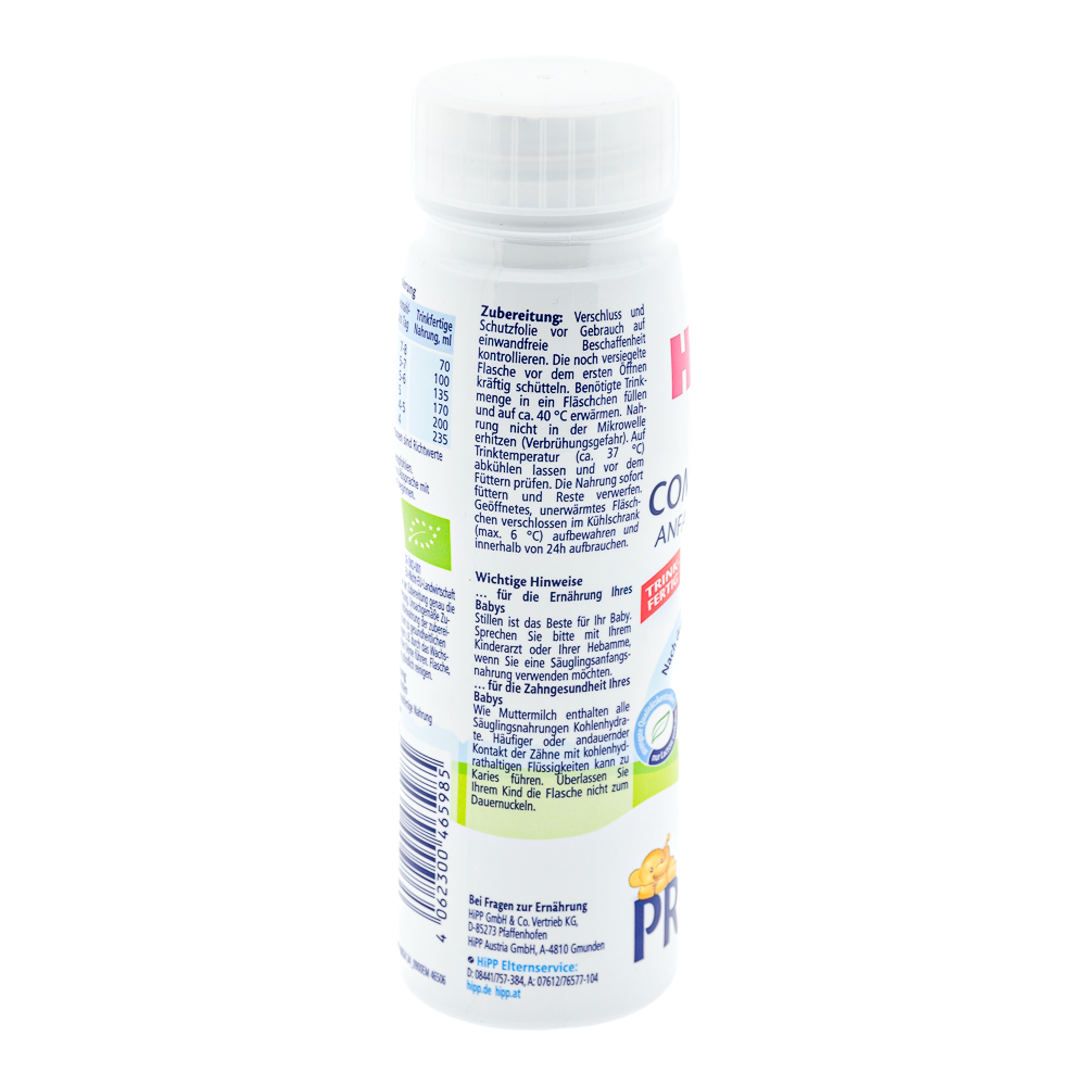 HiPP German Ready to Feed Stage Pre Formula preparation guidelines