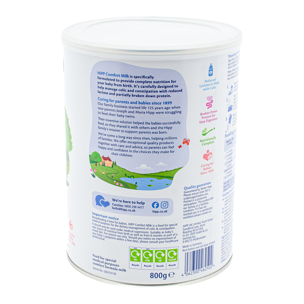 Hipp UK Comfort Formula About HiPP