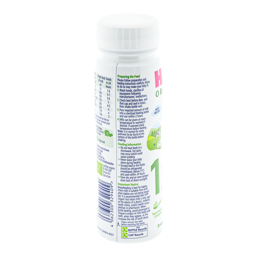 HiPP UK Ready to Feed Stage 1 Formula preparation guidelines