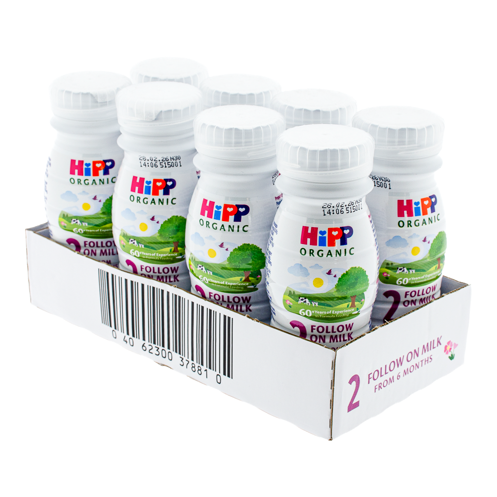 HiPP UK Ready to Feed Stage 2 Formula bottle with outer box