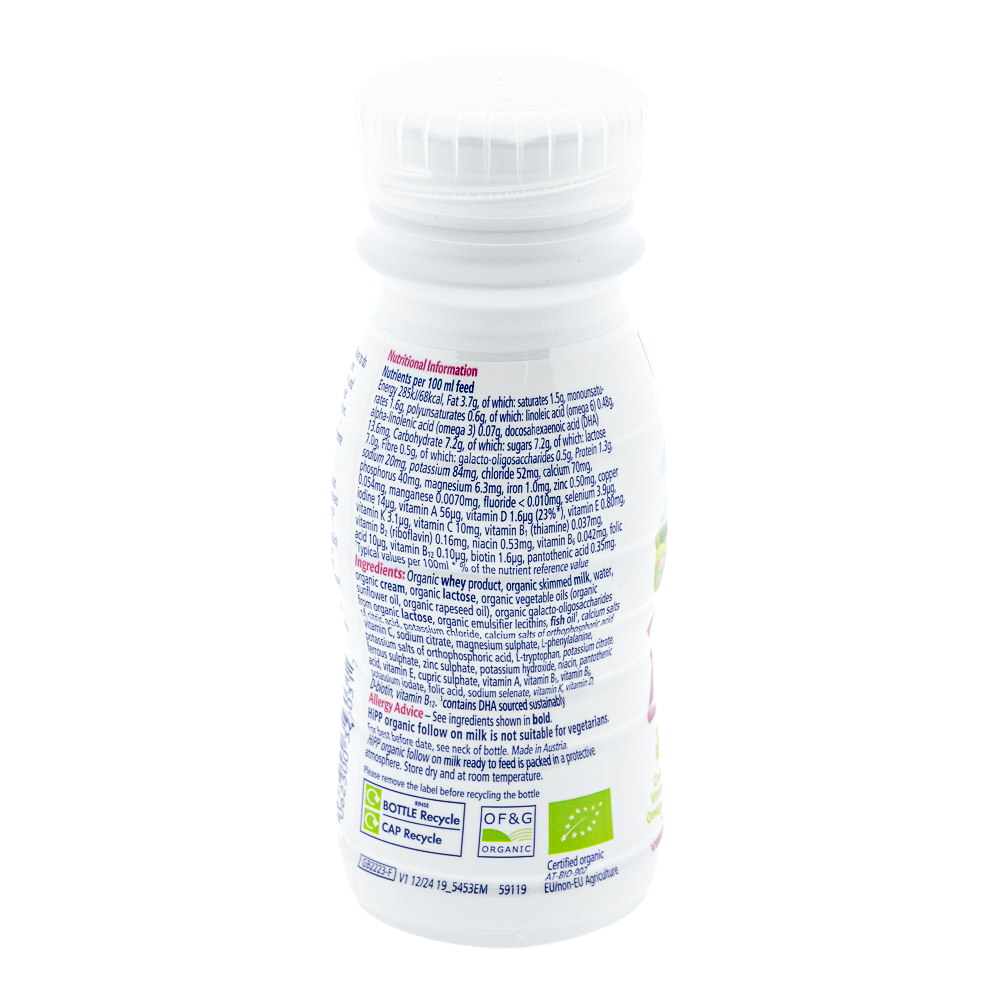 HiPP UK Ready to Feed Stage 2 Formula ingredients and nutrition label