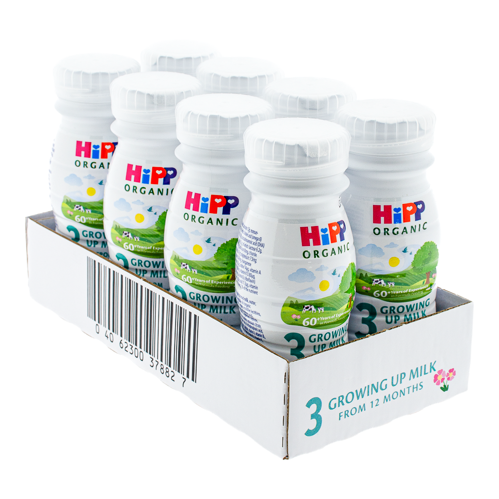 HiPP UK Ready to Feed Stage 3 Formula bottle with outer box