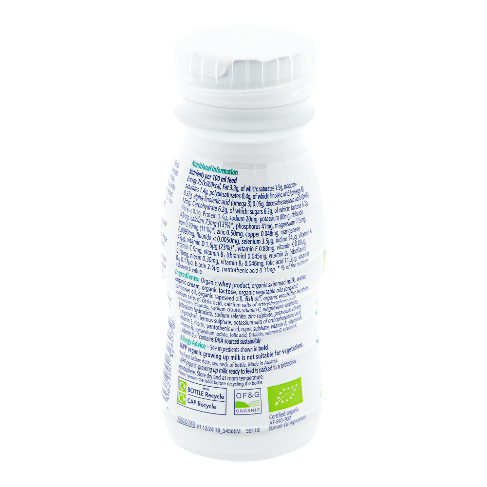 HiPP UK Ready to Feed Stage 3 Formula ingredients and nutrition label