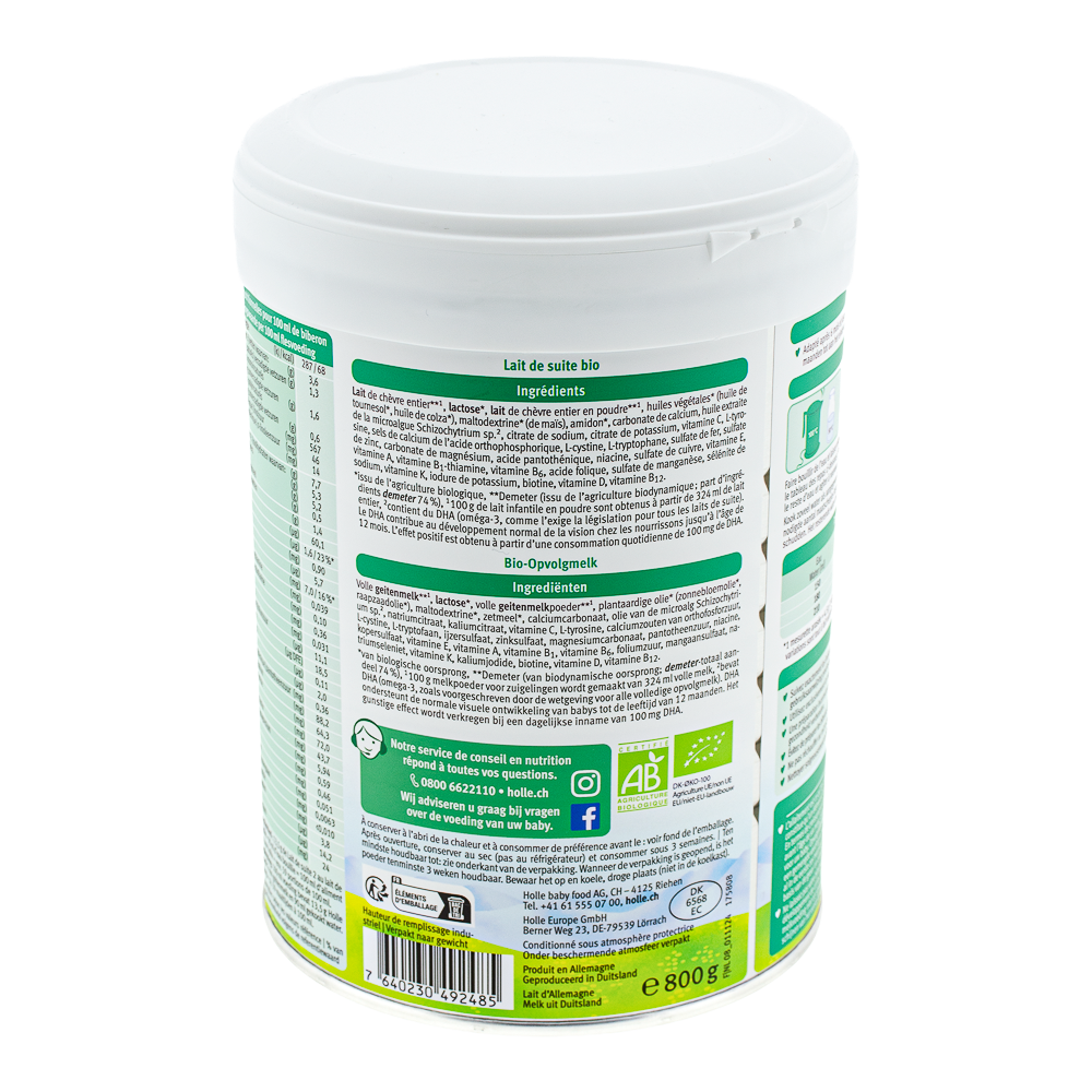 Holle Dutch Goat Stage 2 Formula ingredients