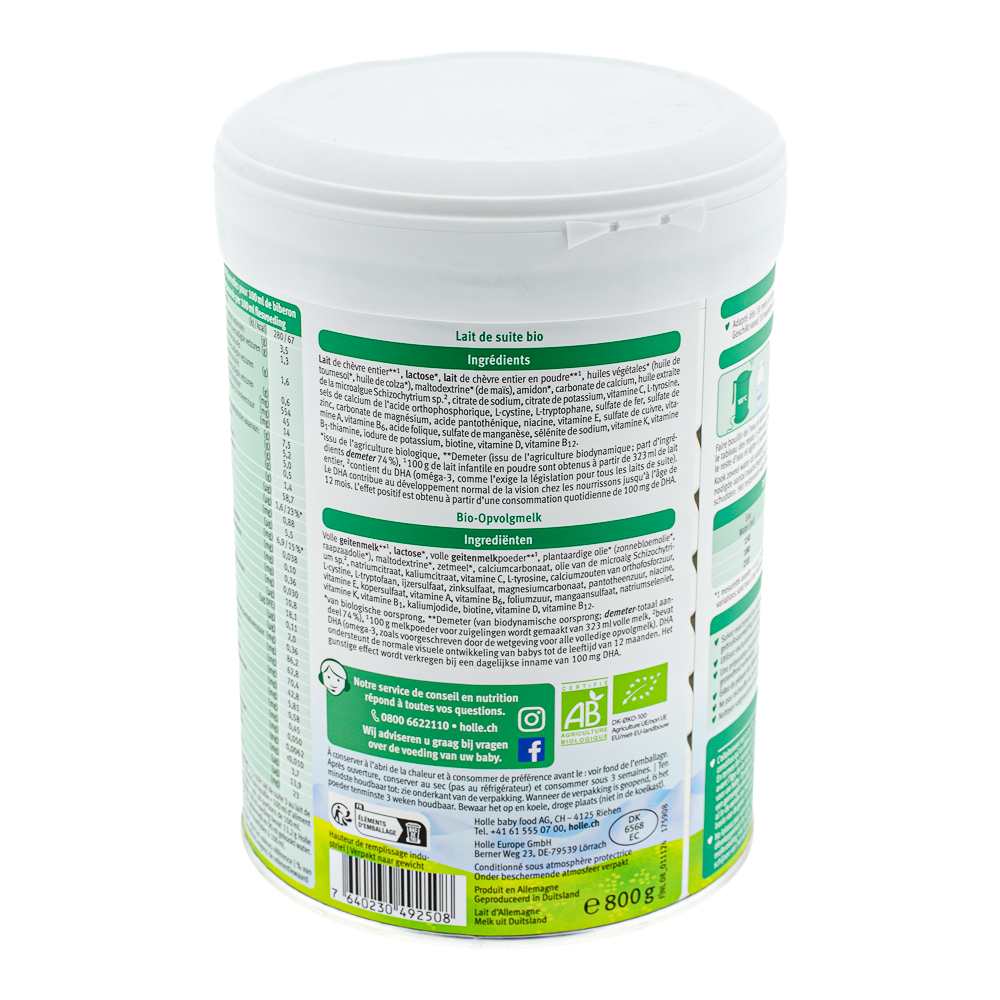 Holle Dutch Goat Stage 3 Formula ingredients