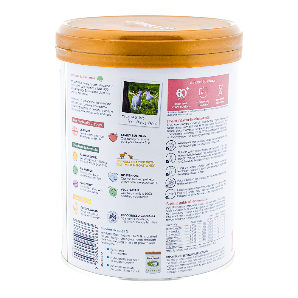 Kendamil Goat Stage 1 Formula preparation guidelines