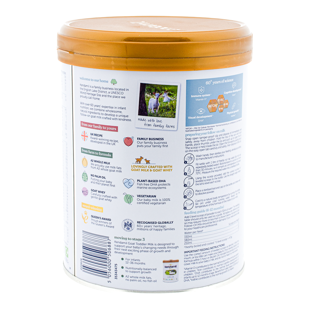 Kendamil Goat Stage 2 Formula preparation guidelines