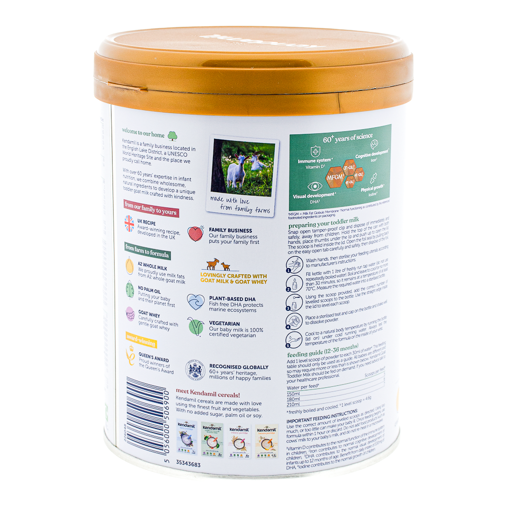 Kendamil Goat Stage 3 Formula preparation guidelines