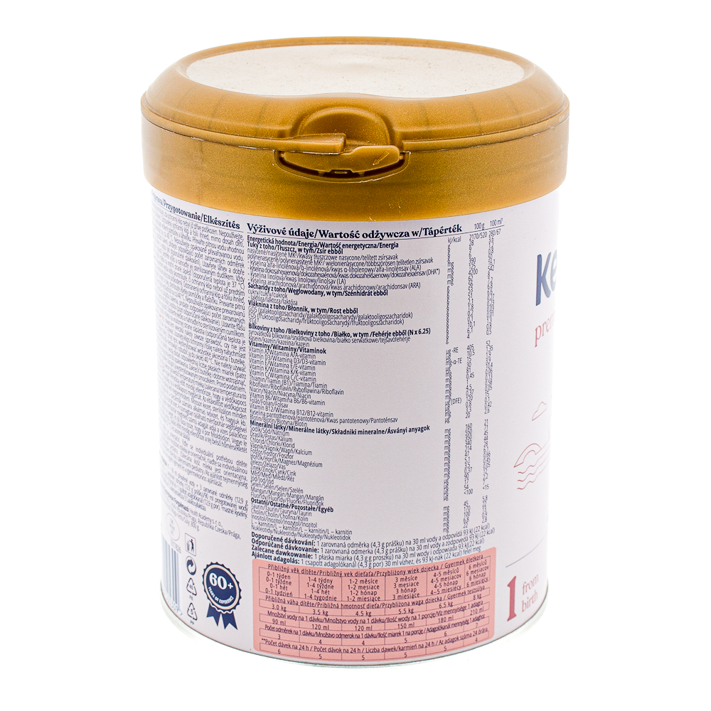 Kendamil Premium Cow Stage 1 Formula nutrition label