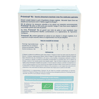 Thumbnail for Préminat Riz Vegan Organic Baby Formula preparation guidelines and dosage label